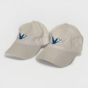 Grey Goose Vodka Hats Lot Of TWO Baseball Caps Strap BackWhite Logo Geese White
